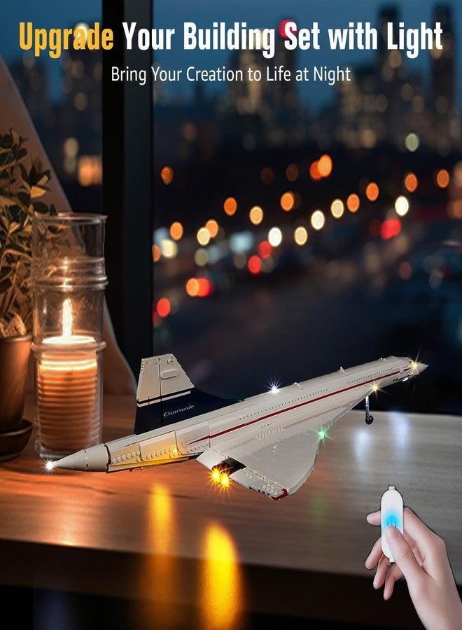 BrickSoul Light Up Kit Compatible with Lego Concorde Model Aircraft 10318 Building Set, Upgrade Wired Dimmable Lighting Accessories for Lego Fans, Not Included 10318 Model - Image 5